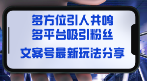 文案號(hào)最新玩法分享，視覺(jué)＋聽(tīng)覺(jué)＋感覺(jué)，多方位引人共鳴，多平臺(tái)瘋狂吸粉