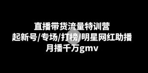 直播帶貨流量特訓(xùn)營：起新號/專場/打榜/明星網(wǎng)紅助播，月播千萬gmv