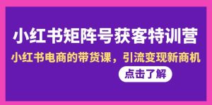 小紅書-矩陣號(hào)獲客特訓(xùn)營(yíng)-第10期，小紅書電商的帶貨課，引流變現(xiàn)新商機(jī)