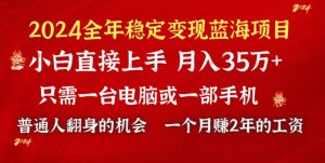 2024藍(lán)海項目 小游戲直播 單日收益10000+，月入35W,小白當(dāng)天上手