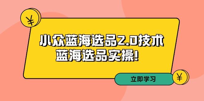 拼多多培訓(xùn)第33期：小眾藍(lán)海選品2.0技術(shù)-藍(lán)海選品實(shí)操！