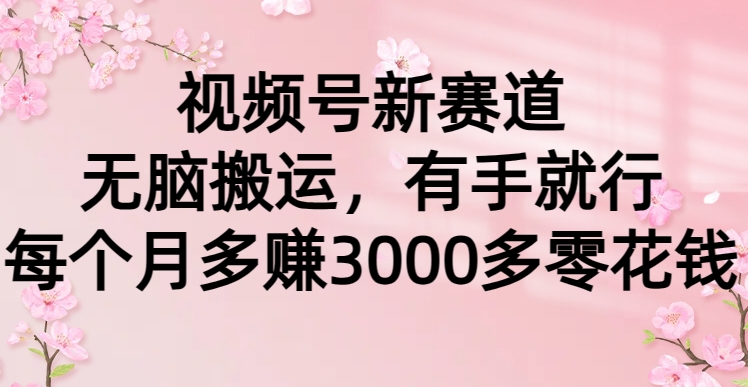 視頻號新賽道，無腦搬運(yùn)，有手就行，每個月多賺3000多零花錢
