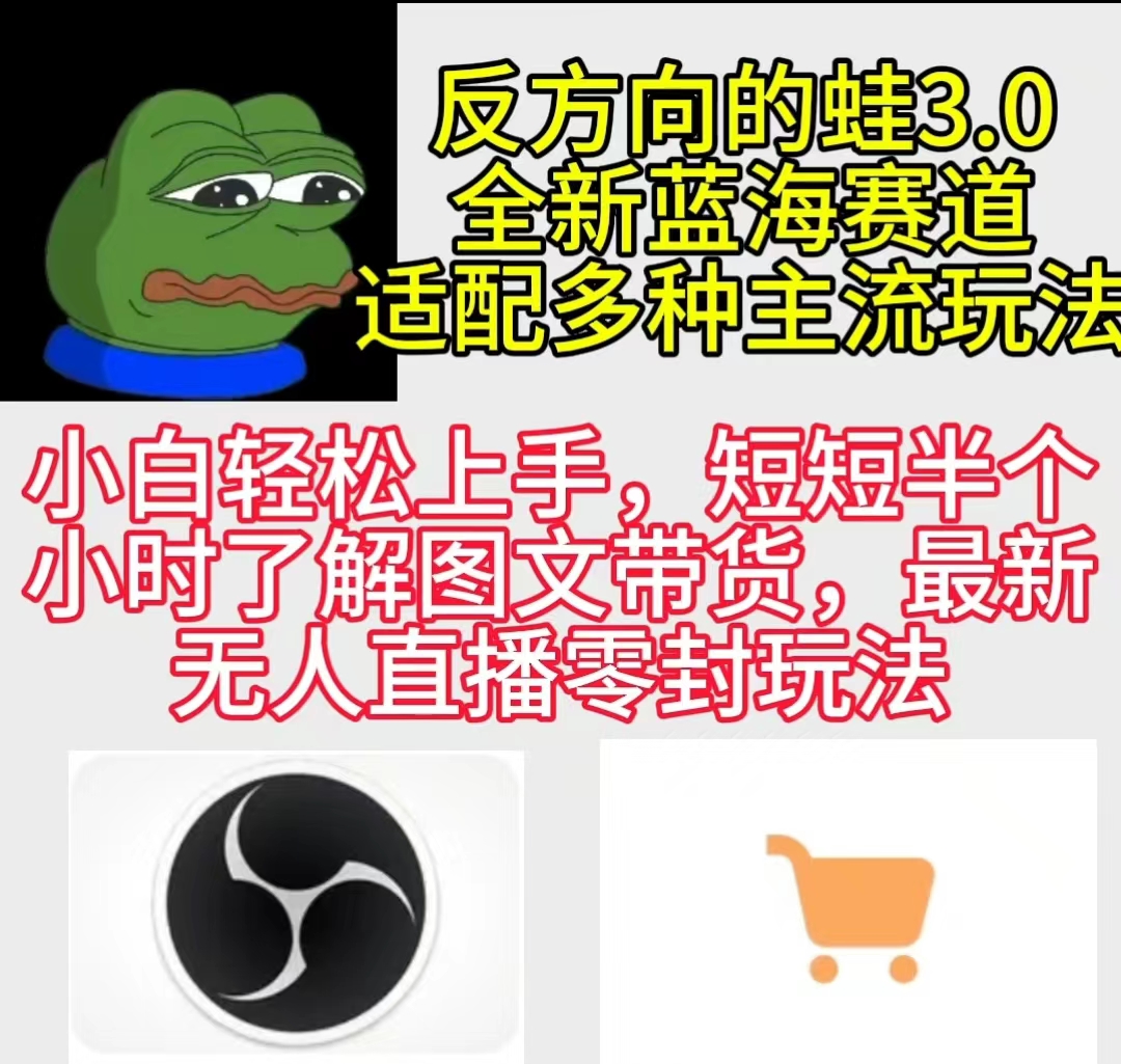 反方向的蛙3.0，圖文最新玩法，變現(xiàn)多元化，新藍海項目，小白輕松上手
