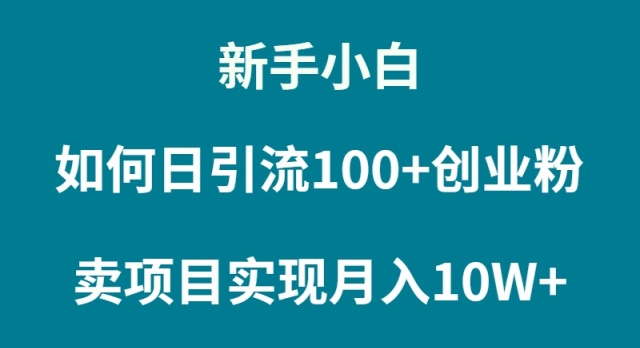 新手小白如何通過(guò)賣(mài)項(xiàng)目實(shí)現(xiàn)月入10W+