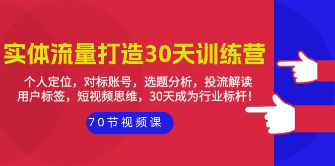 實體-流量打造-30天訓練營：個人定位，對標賬號，選題分析，投流解讀-70節(jié)