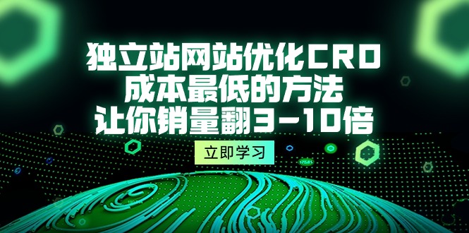 獨(dú)立站網(wǎng)站優(yōu)化CRO，成本最低的方法，讓你銷量翻3-10倍（5節(jié)課）