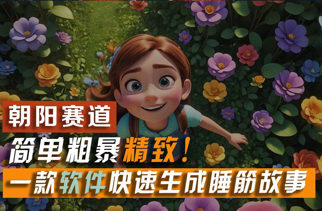 利用一款軟件5分鐘一條爆款睡筋故事，簡單粗暴精致！小白月入2w+