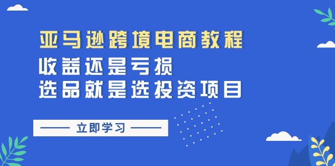 亞馬遜跨境電商教程：收益還是虧損！選品就是選投資項目