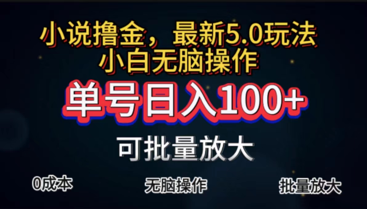 全自動(dòng)小說(shuō)擼金，單號(hào)日入100+小白輕松上手，無(wú)腦操作