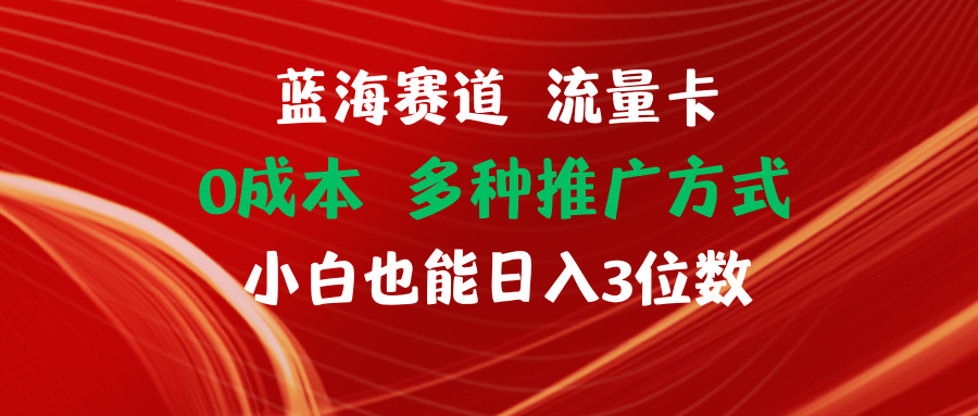 藍海賽道 流量卡 0成本 小白也能日入三位數(shù)