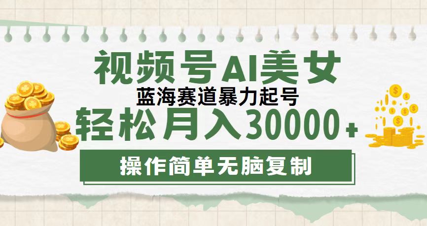 視頻號(hào)AI美女跳舞，輕松月入30000+，藍(lán)海賽道，流量池巨大，起號(hào)猛，無(wú)…