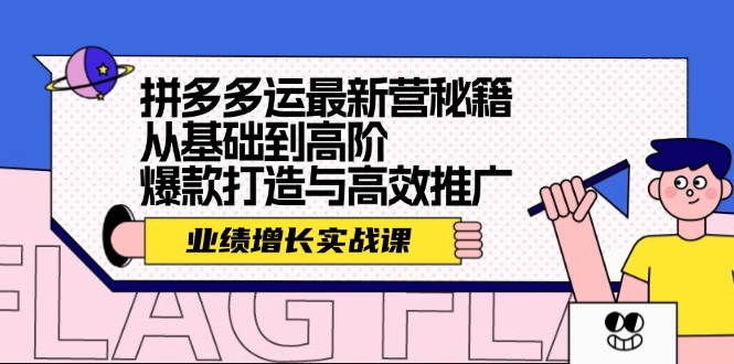 拼多多運最新營秘籍：業(yè)績 增長實戰(zhàn)課，從基礎(chǔ)到高階，爆款打造與高效推廣