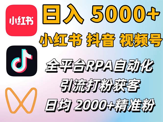小紅書、抖音、視頻號RPA全自動矩陣引流截流獲客工具，日均2000+精準(zhǔn)粉絲