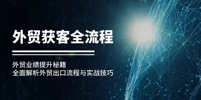 外貿(mào)獲客全流程：外貿(mào)業(yè)績(jī)提升秘籍：全面解析外貿(mào)出口流程與實(shí)戰(zhàn)技巧
