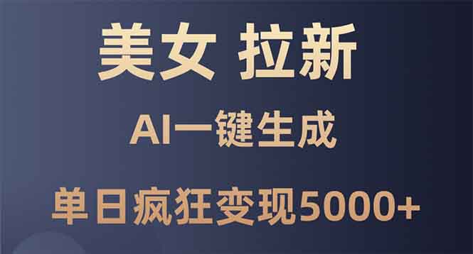 美女暴力拉新，通過(guò)AI一鍵生成，單日瘋狂變現(xiàn)5000+，純小白一學(xué)就會(huì)！