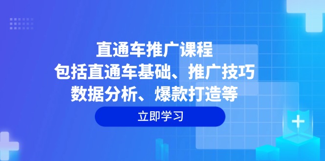 直通車推廣課程：包括直通車基礎(chǔ)、推廣技巧、數(shù)據(jù)分析、爆款打造等