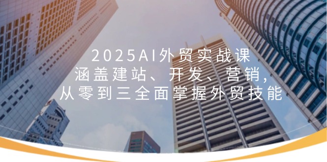 2025AI外貿(mào)實戰(zhàn)課：涵蓋建站、開發(fā)、營銷, 從零到三全面掌握外貿(mào)技能