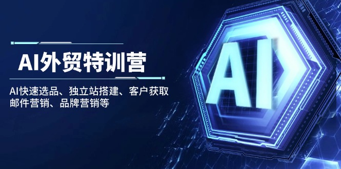 AI外貿(mào)特訓(xùn)營：AI快速選品、獨立站搭建、客戶獲取、郵件營銷、品牌營銷等