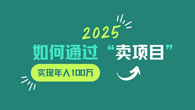 2025年如何通過“賣項目”實現(xiàn)年入100萬