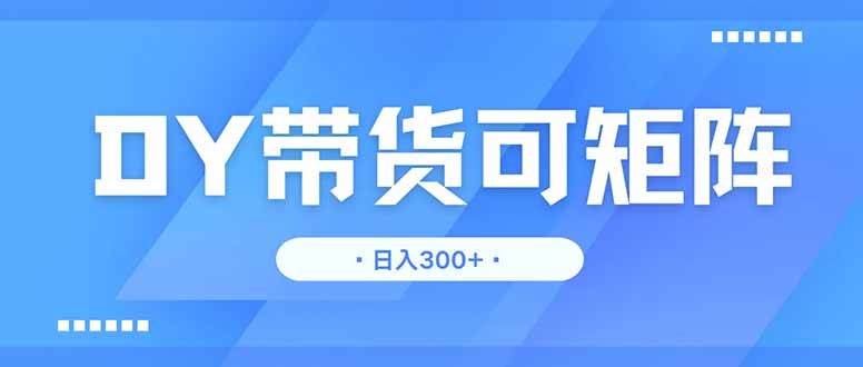 DY帶貨，日入300＋矩陣無上限