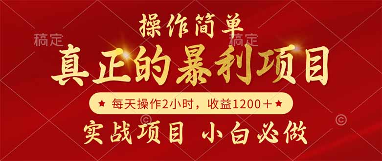 真正的暴利項(xiàng)目，操作簡單，每天收益1200＋，自己做老板