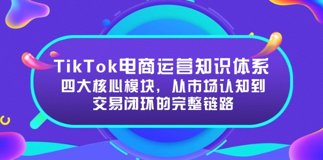TikTok電商運(yùn)營知識(shí)體系：四大核心模塊，從市場認(rèn)知到交易閉環(huán)的完整鏈路